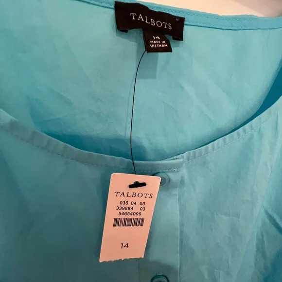 NEW Talbots blue button down sleeveless dress - Picture 5 of 5